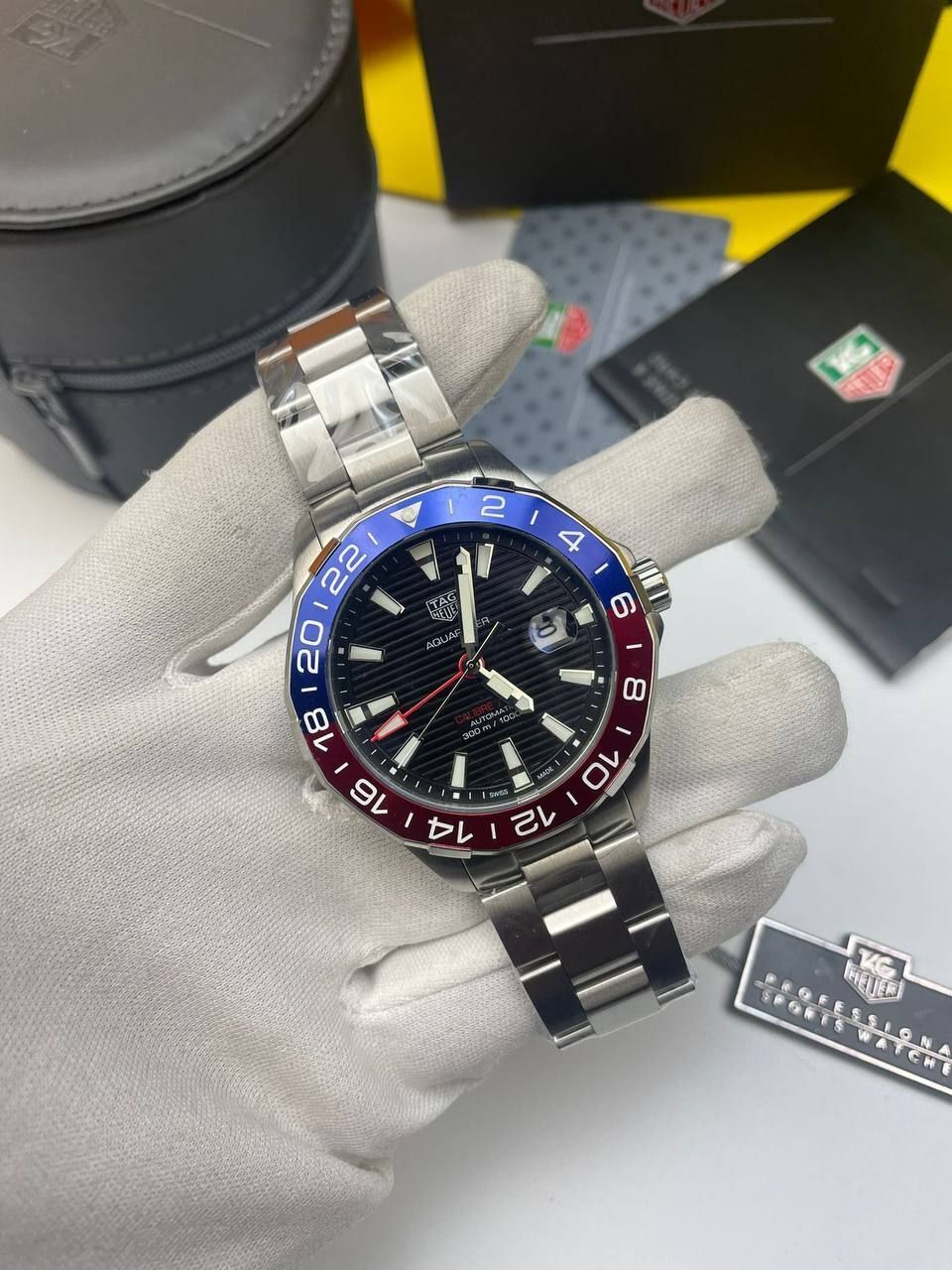 TAG Heuer Aquaracer 300M Calibre 7 Twin-Time Pepsi Watch for Men's