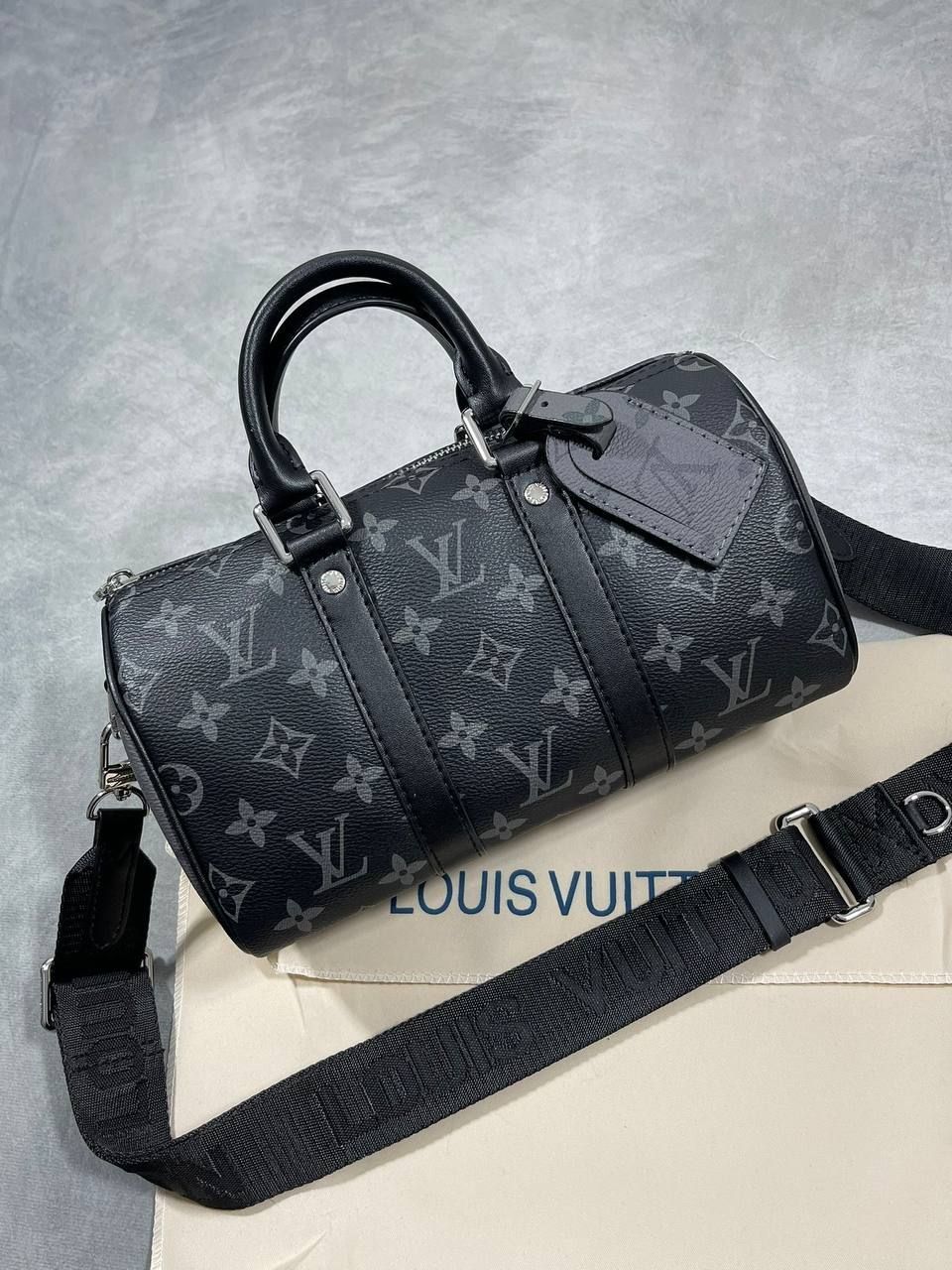 Louis Vuitton Men's LV Keepall Designer Black Bag Fake Rep Sale UK Man First Copy Reps Luggage Monogram Bags Cheap Price Replica Mens Leather 1st Copies Cross Body Long Belt 1:1 Brand Logo Fakes AAA Canvas Luxury Duplicate Original
