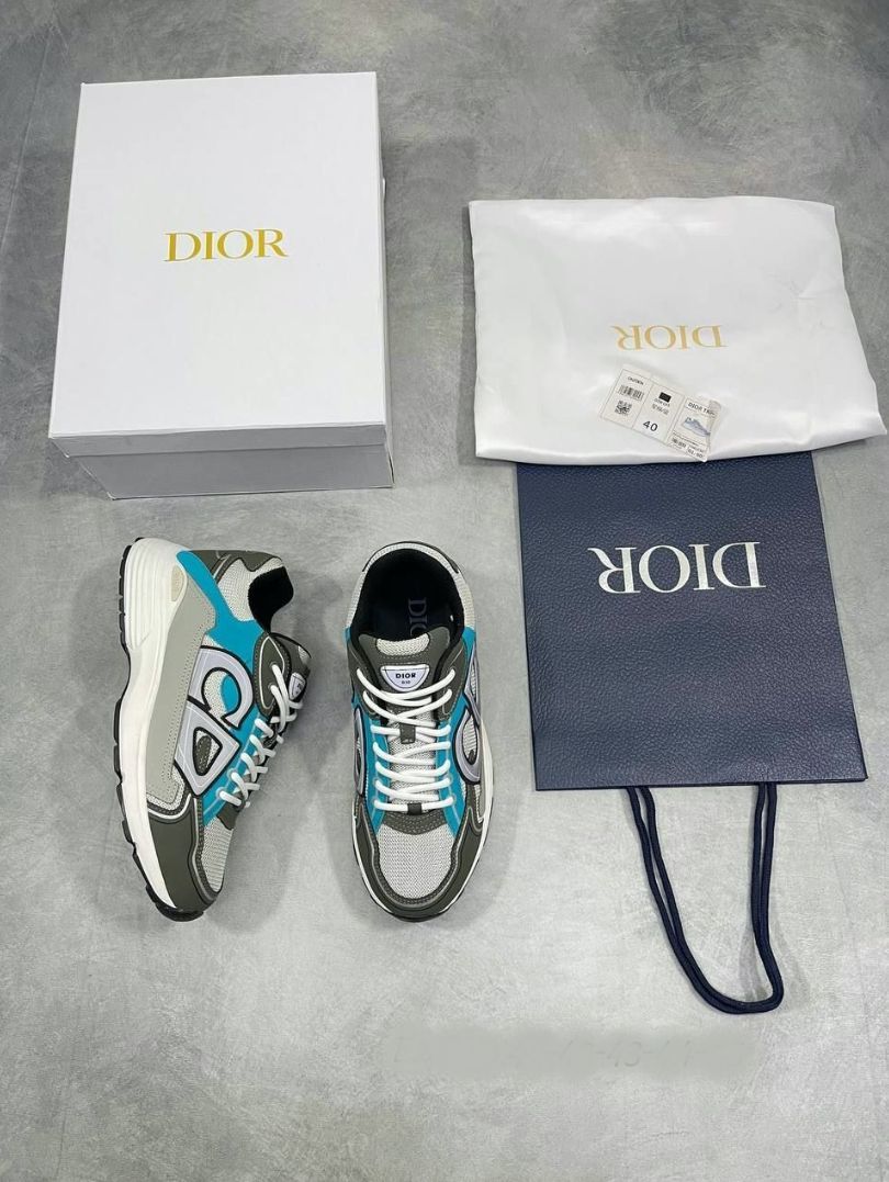 Christian Dior CD B30 Sneaker Comfort Trainer Joggers In Black Grey And White Color
