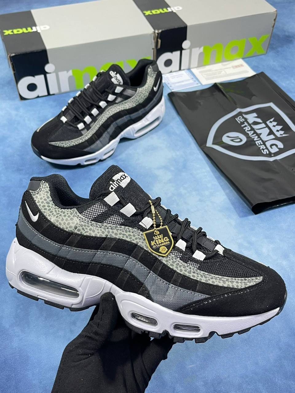 Nike Men's Trainers Trainer 95s 95's 1:1 Black Anthracite	Nikes Air Max 95 Men Mens Rep Replica Shoes Fake Man Mans Duplicate Sneakers First Copy Cheap Sneaker Sale UK Reps MAX.95 Air.Max DM0011-009 Pure Platinum White