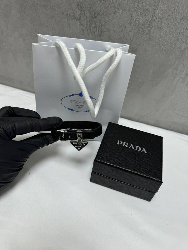 Prada Milano Symbole Leather Bracelet Prada Milano Women Symbole Black Leather Bracelet Fake Rep Sale UK Woman First Copies Replica Metal Bracelets Women's Cheap Price 1st Copy Fakes Reps 1:1 Brand Logo Luxury Jewellery 1 to 1 Jewlery AAA Designer Jewlry Duplicate Fashion