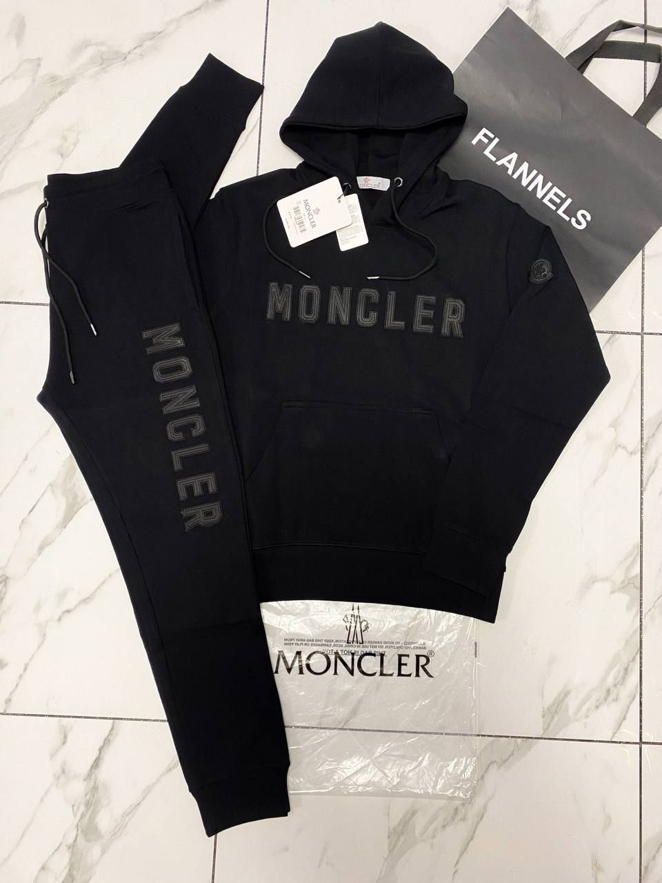 Moncler Enfant Logo Tracksuits For Men's in 2 Colors, Color: Black