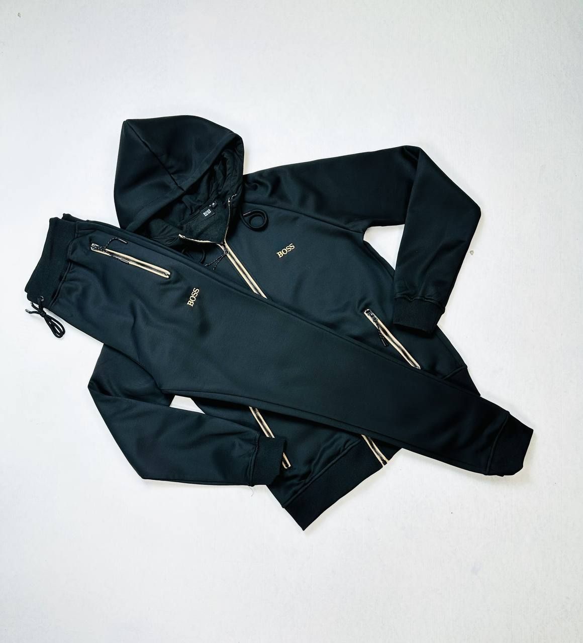 Hugo Boss Full Zip Tracksuits For Kid's in Different Colors, Colors: Black