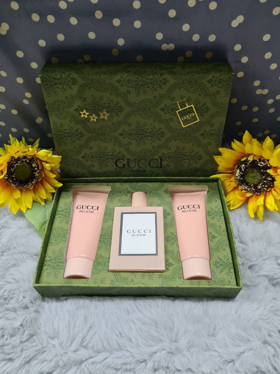 Gucci Bloom Women's Perfume Gift Set EDP Replica AAA Sale UK Woman First Copy Reps Cheap Price Fake 1:1 Eau Da Parfum Women Fragrance Gifts Sets Luxury Giftset Fragrances 1st Copies Fashion Casual Rep Fakes GG Brand Logo Designer