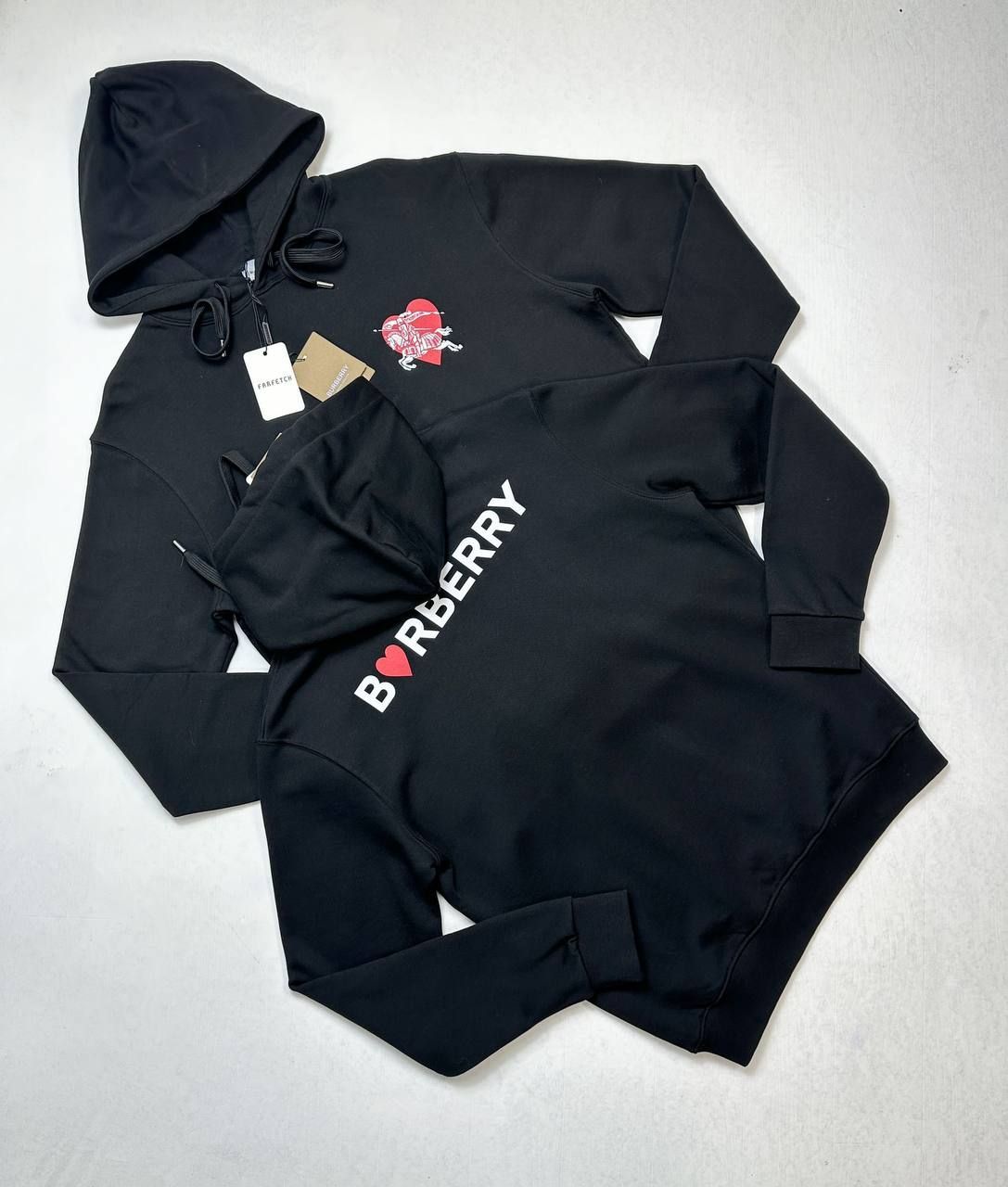 Burberry Men's Love Logo Printed Hoodie For Men's in Black
