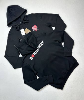 Burberry Men's Love Logo Printed Hoodie For Men's in Black