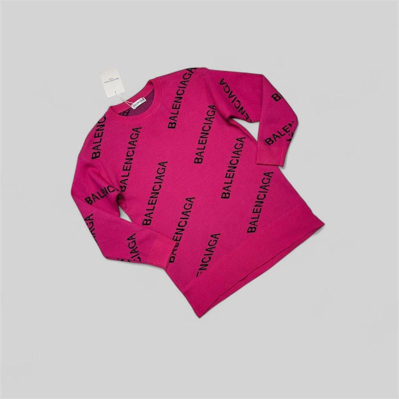 Balenciaga Logo-Embroidered Jumper in Pink Color For Men's