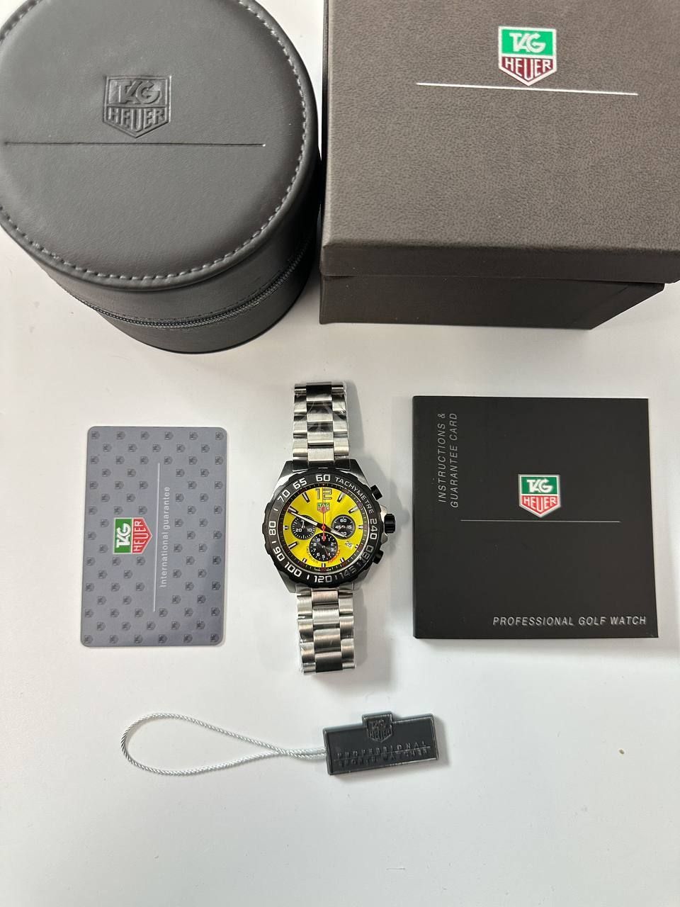 TAG Heuer Formula 1 Quartz Chronograph Yellow Dial Steel For Men's