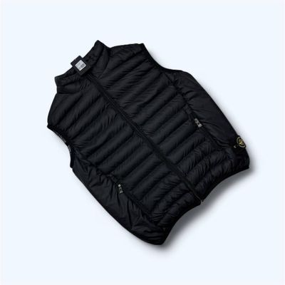 Stone Island Body Warmers For Men's in Black Color