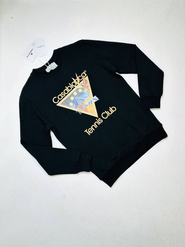 Casablanca Paris Tennis Club Icon Crew Neck Jumper For Men's in Black Color