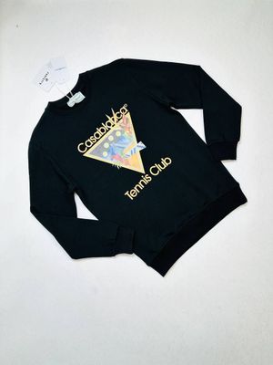 Casablanca Paris Tennis Club Icon Crew Neck Jumper For Men's in Black Color