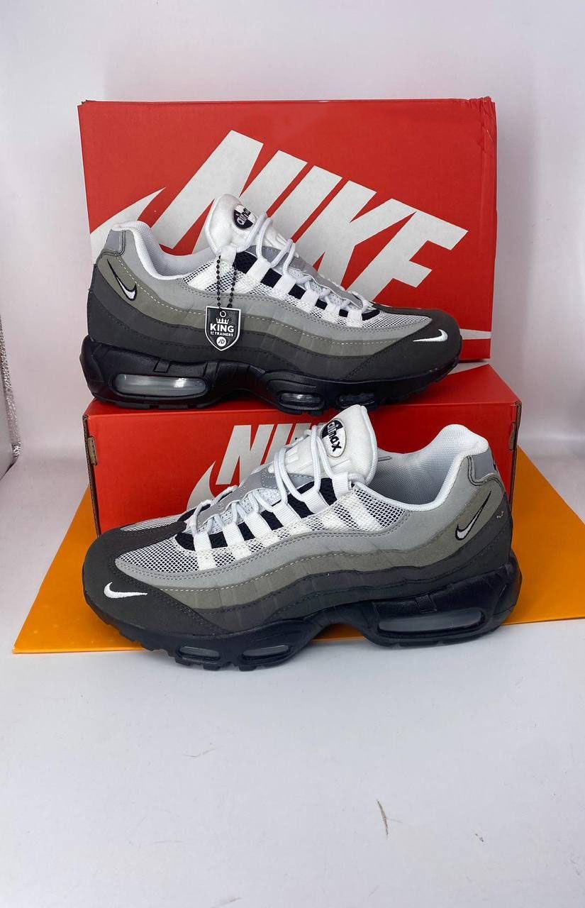 Nike Men's Trainers Trainer 95s 95's 1:1 Jewel Swoosh Grey	Nikes Air Max 95 Men Mens Rep Replica Shoes Fake Man Mans Duplicate Sneakers First Copy Cheap Sneaker Sale UK Reps MAX.95 Air.Max FQ1235-002 Dark Grey White AAA