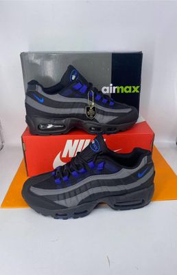 Nike Men's Trainers Trainer 95s 95's 1:1 Jewel Black Grey UK	Nikes Air Max 95 Men Mens Rep Replica Shoes Fake Man Mans Duplicate Sneakers Copy Cheap Sneaker Sale Reps MAX.95 Air.Max FQ1235-001 Deep Royal Blue Anthracite Reflect Silver