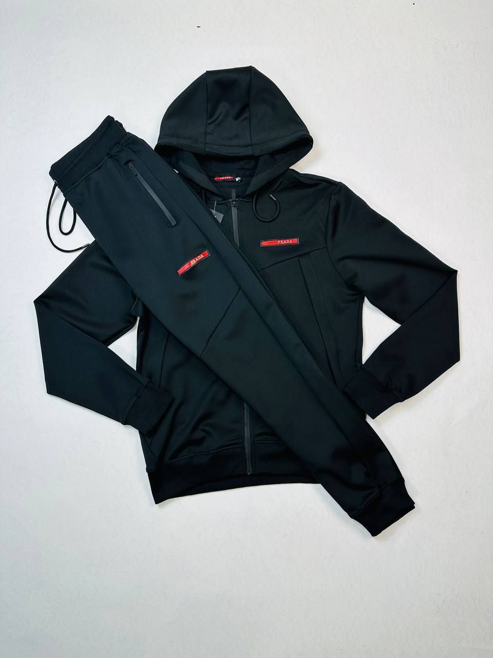 Prada Milano Men's Women's Designer Black Tracksuits Fakes Sale UK Man Woman First Copies Replica Hoodie Tracksuit Man Woman Cheap Price Rep Pullover Hoody Sweatshirt 1st Copy Fake Reps 1:1 Luxury Brand Logo 1 to 1 AAA Duplicate