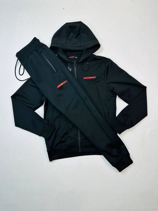 Prada Milano Reversible Fleece Zip Up Tracksuit Prada Milano Men's Women's Designer Black Tracksuits Fakes Sale UK Man Woman First Copies Replica Hoodie Tracksuit Man Woman Cheap Price Rep Pullover Hoody Sweatshirt 1st Copy Fake Reps 1:1 Luxury Brand Logo 1 to 1 AAA Duplicate