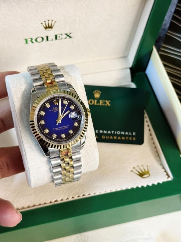 Rolex Datejust Two Tone Blue Color Dial AAA Quality Watch for Men's