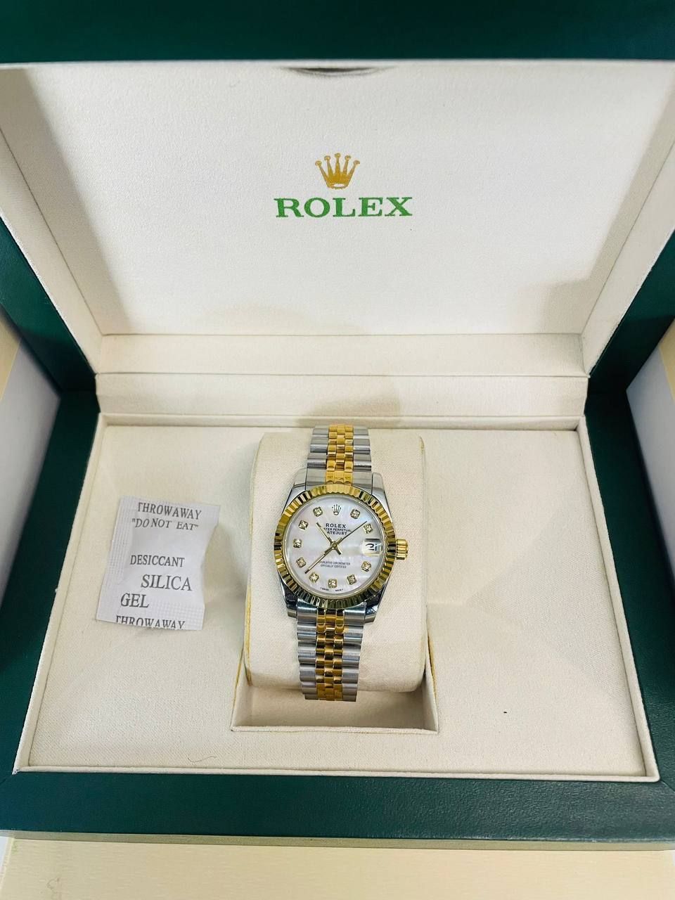 Rolex Datejust Two Tone White Dial  Watch For Women's