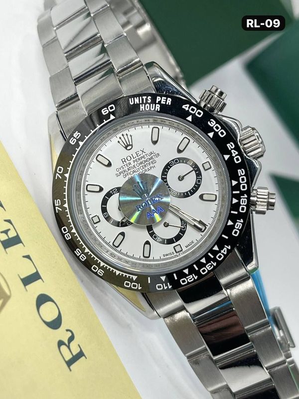 Rolex Silver White Cosmograph Daytona Chain Strap Men's Watch