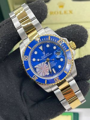 Rolex Submariner Gold-Silver Blue Dial Men's Watch