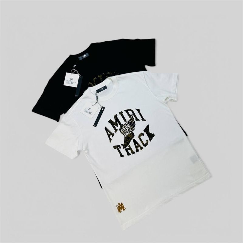Amiri Track Logo T-Shirt For Men's in 2 Colors Amiri Track Logo T-Shirt For Men's in 2 Colors