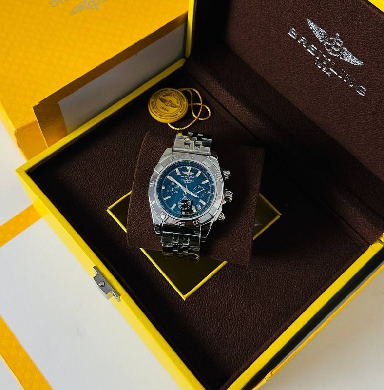 Breitling Chronomat 41 Watch Men's in Blue Baton Dial Breitling Chronomat 41 Watch Men's in Blue Baton Dial