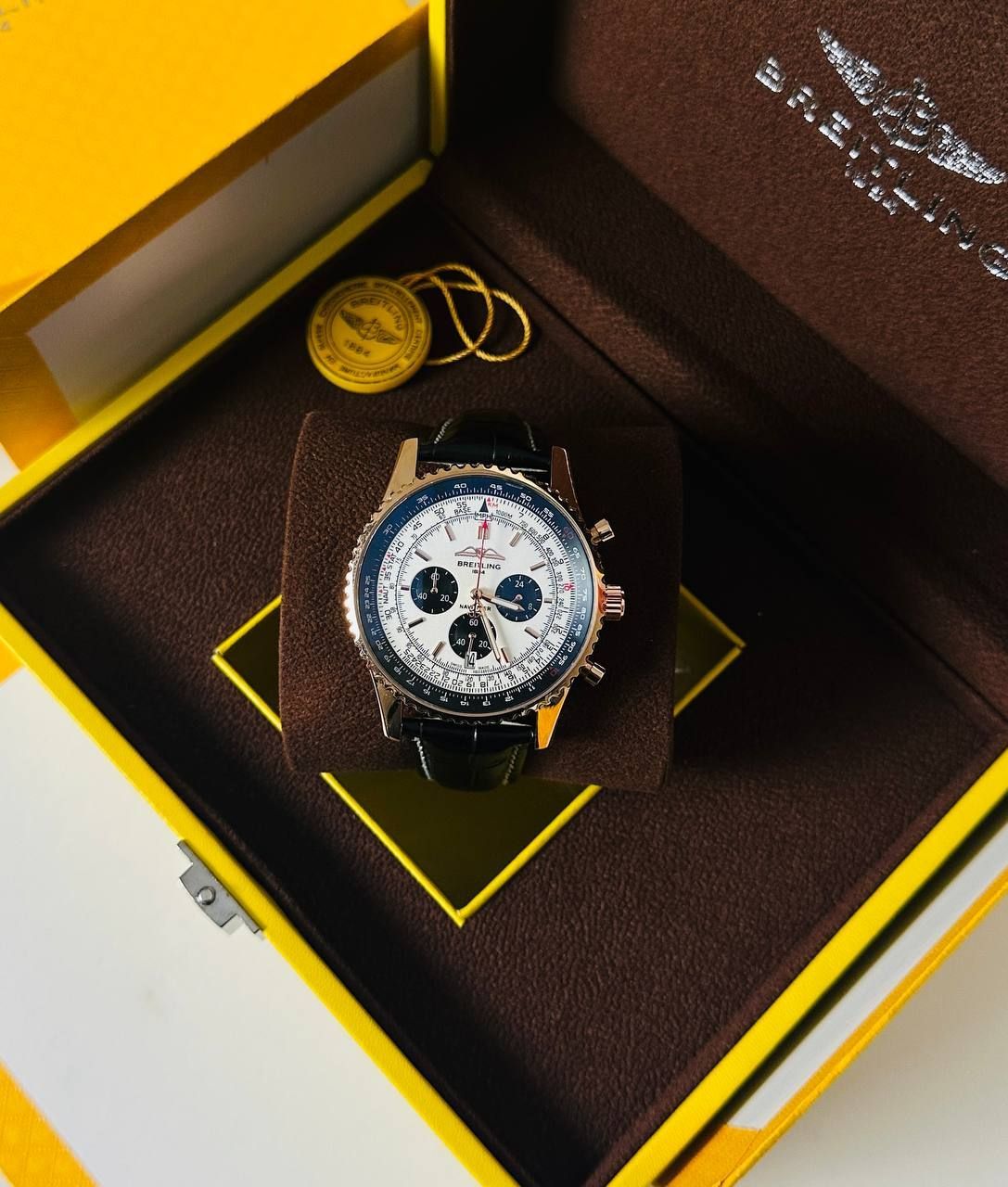 Breitling Navitimer B01 Silver Dial Rose Gold Men's Watch