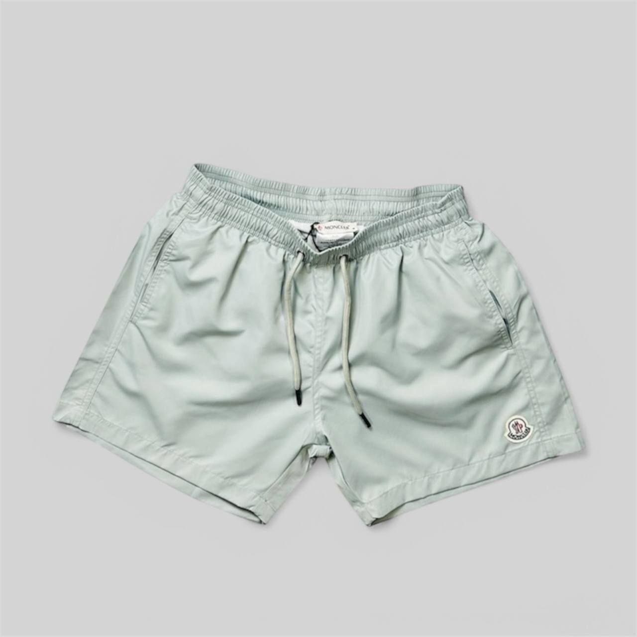 Moncler Logo Printed Swim Shorts Green For Men's