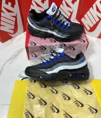 Nike Air Max 95 Black Game Royal Trainers For Men's Nike Men's Trainers Trainer 95s 95's 1:1 Black Game Royal UK Nikes Air Max 95 Men Mens Rep Replica Shoes Fake Man Mans Duplicate Sneakers First Copy Cheap Sneaker Sale Reps MAX.95 Air.Max DQ0268-001 Sail White 609048 043