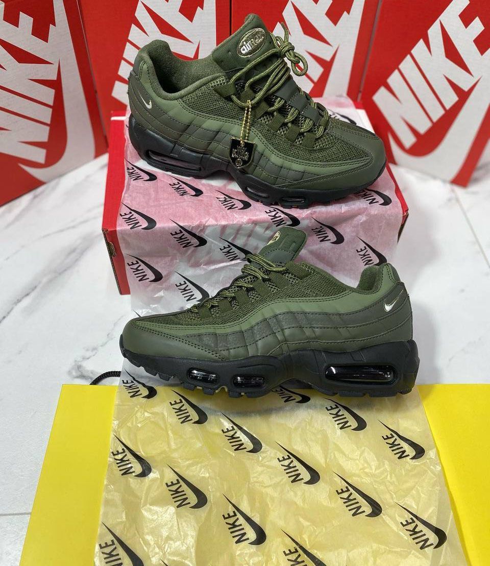 Nike Men's Trainers Trainer 95s 95's Cargo Khaki Reflective	Nikes Air Max 95 Men Mens Rep Replica Shoes Fake Man Mans Duplicate Sneakers Copy Cheap Sneaker Sale UK Reps MAX.95 Air.Max DZ4511-300 Dark Smoke Grey White 1:1
