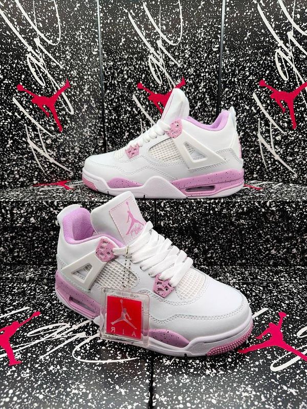 Nike Jordan 4 Retro White Pink Oreo Women's Trainers Nike Jordan 4 Retro White Pink Oreo Women's Trainers