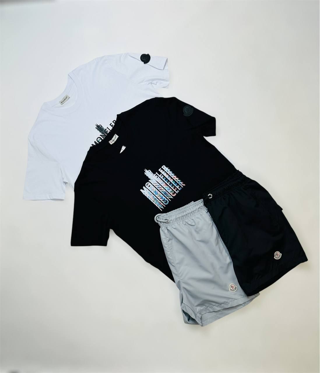 Moncler Faded Logo T-Shirts & Shorts Sets For Men's in Different Colors