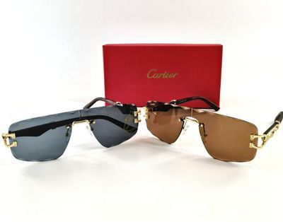 Cartier Rimless Square Frame Sunglasses in 2 Colors