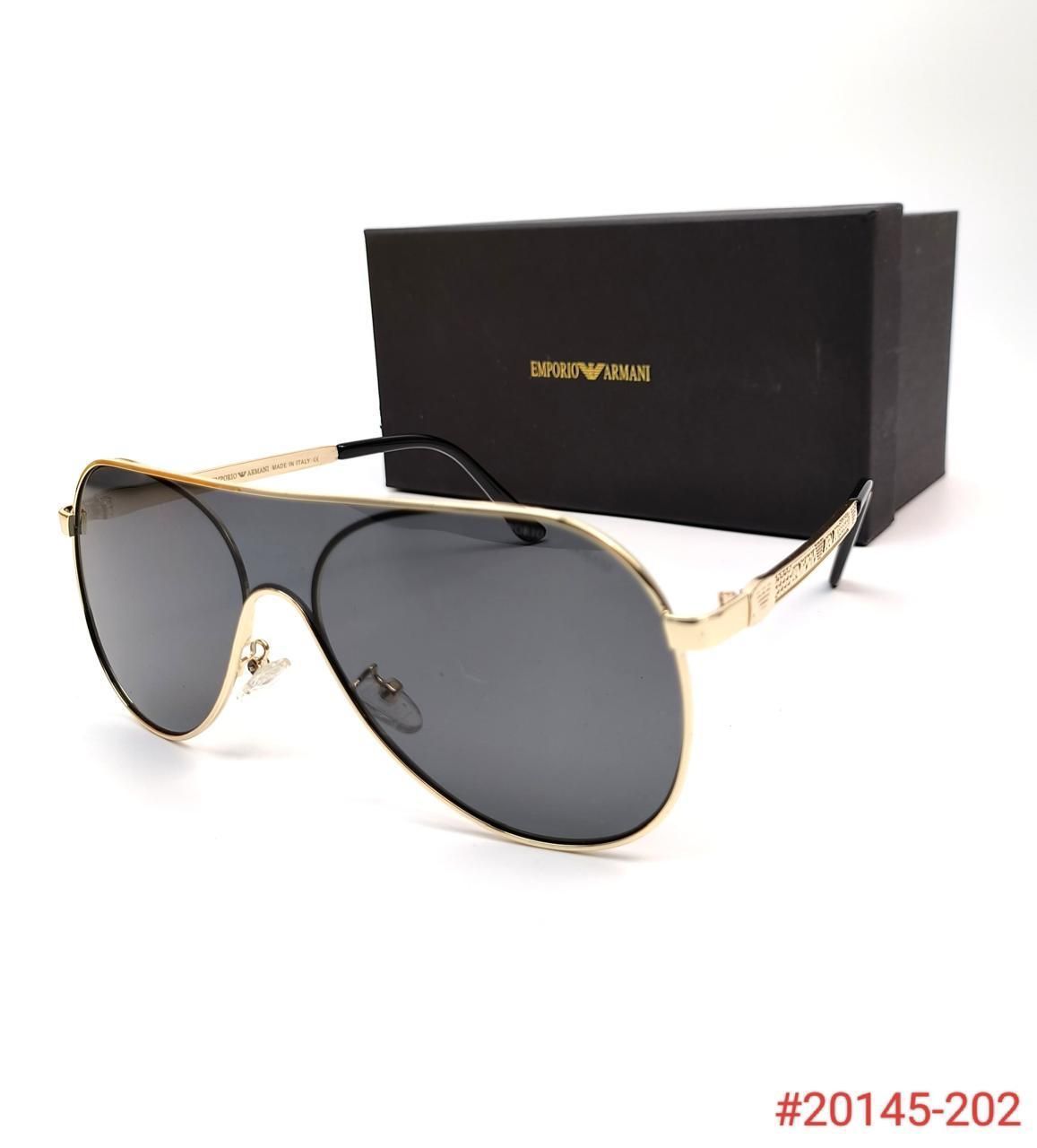 Emporio Armani Gold/Black Aviator Sunglasses For Men's