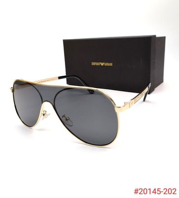 Emporio Armani Gold/Black Aviator Sunglasses For Men's