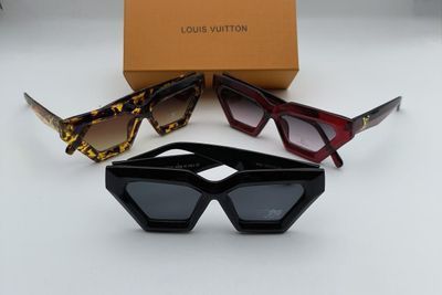 Louis Vuitton Triangle Small Rectangle Thick Frame Cat Eye Sunglasses Women