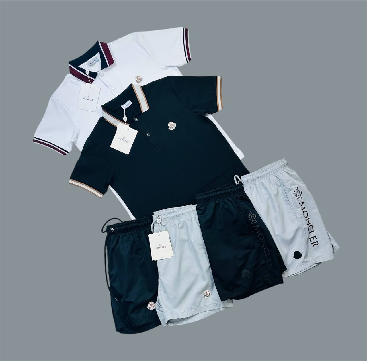 Moncler Logo Printed Polo Shirts & Shorts Sets For Men's in Different Colors