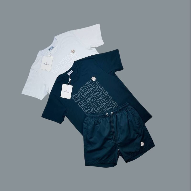 Moncler Logo Motif T-Shirts & Shorts Set For Men's in Different Colors