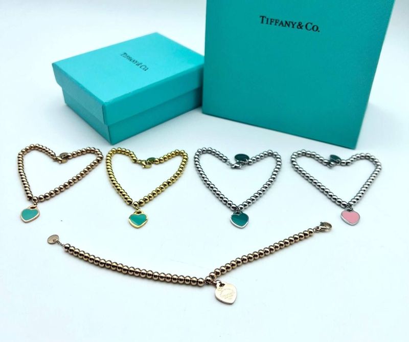 Tiffany & Co. Blue Heart Tag Bead Necklaces For Women's in Different Colors