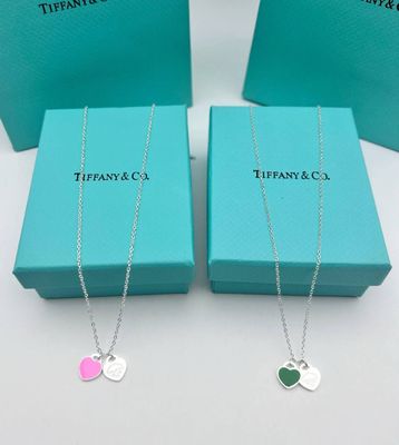 Tiffany & Co. Double Heart Necklace For Women's in 2 Colors