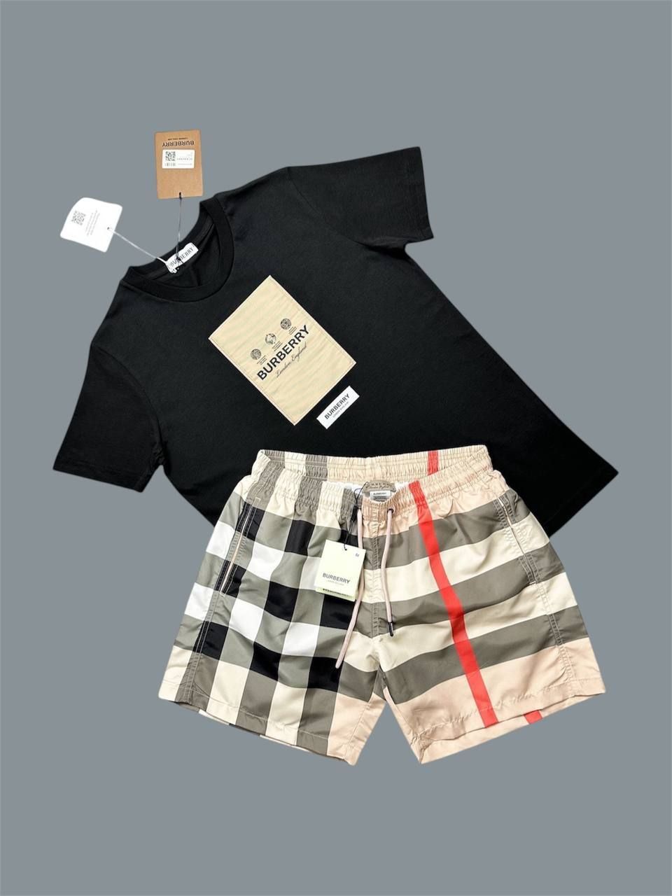 Burberry Logo Printed T-Shirts & Shorts Sets For Men's in Different Colors