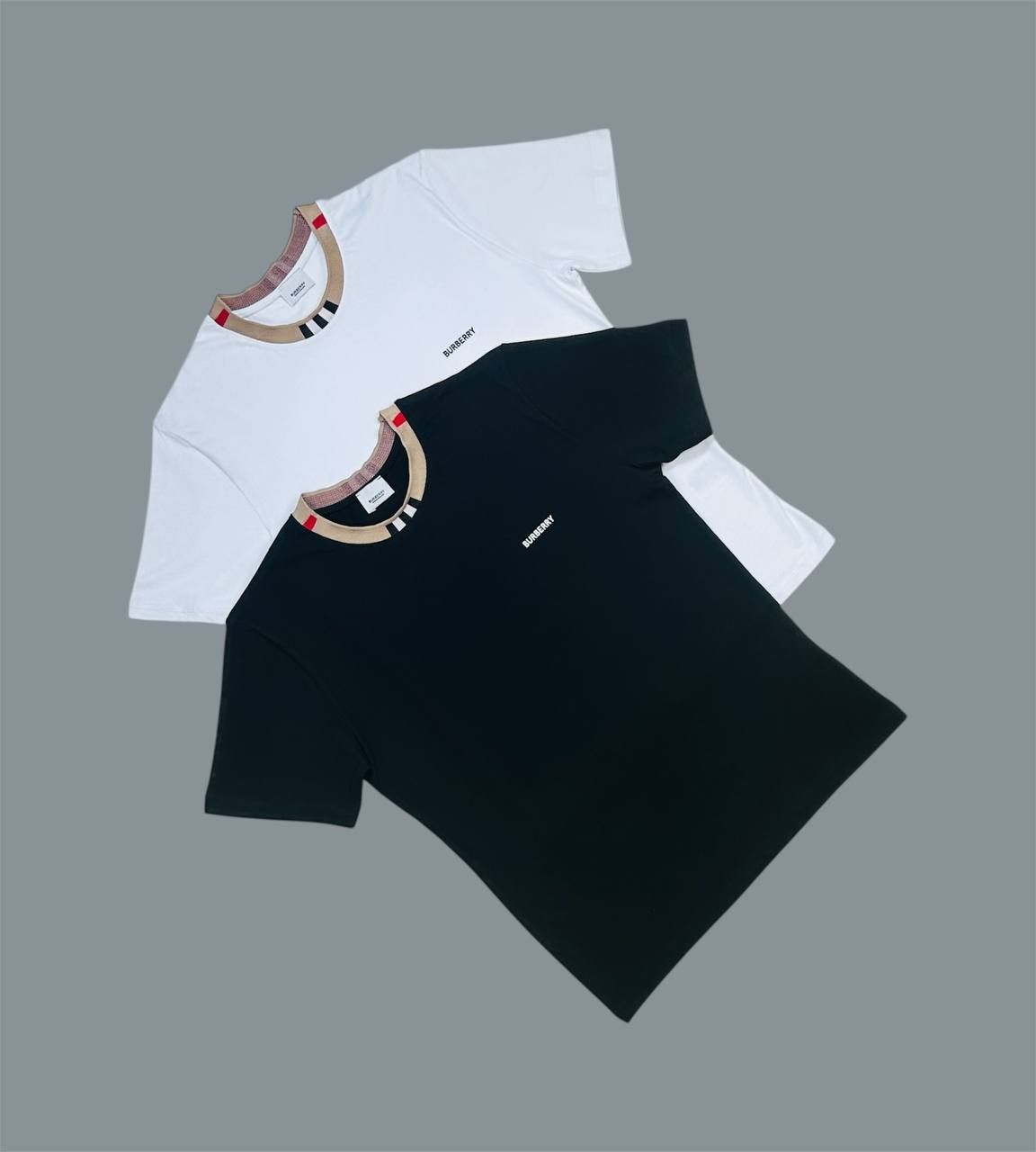 Burberry Icon Stripe Trim Cotton T-shirt For Men's in 2 Colors