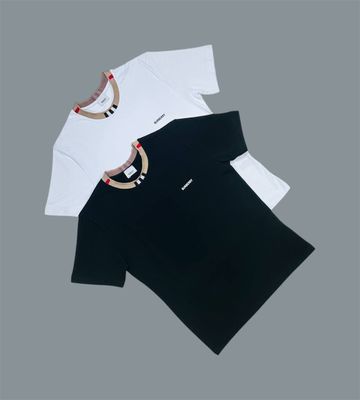 Burberry Icon Stripe Trim Cotton T-shirt For Men's in 2 Colors