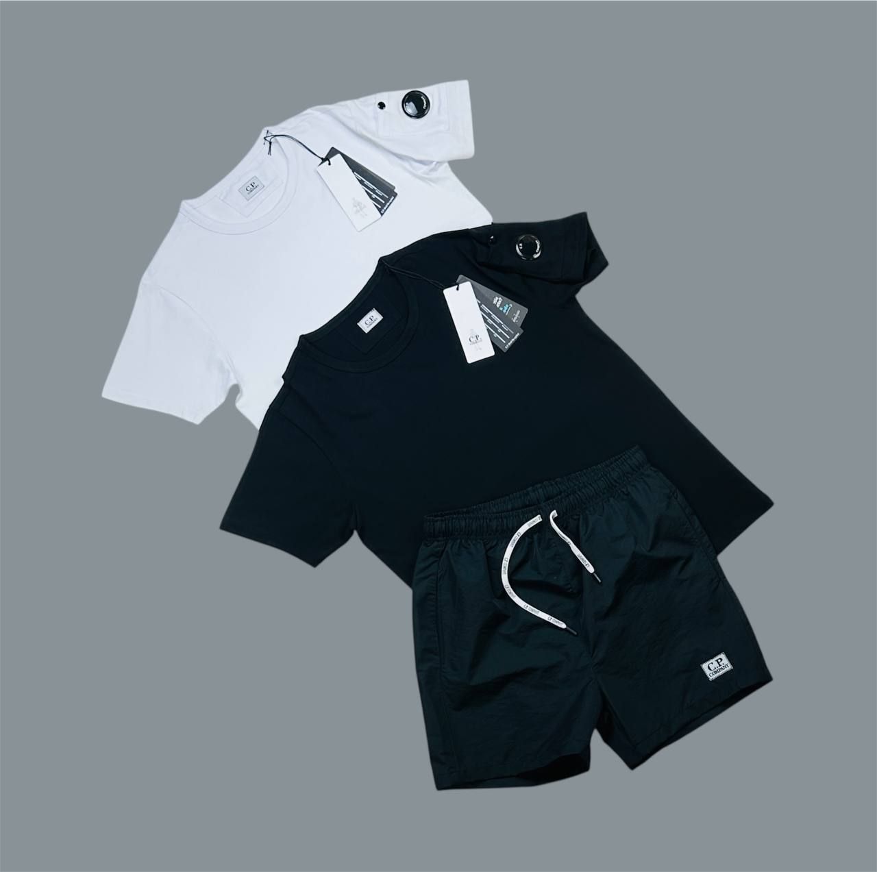 C.P. Company Logo Printed T-Shirts & Shorts Sets For Men's in Different Colors