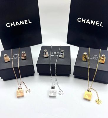 CHANEL Necklace & Earrings Perfume Bottle For Women's in Different Colors