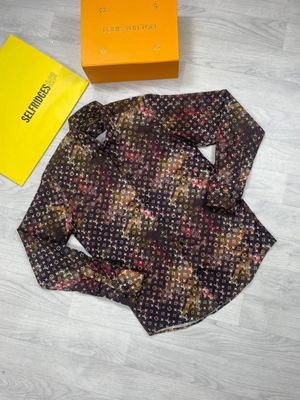 Louis Vuitton Men's Casual Denim Brown Shirts Fake Replica Sale UK Man First Copy Luxury Shirt Men Cheap Price Reps 1st Copies Long Sleeves Fashion 1:1 LV Brand Logo Monogram 1 to 1 AAA Fakes Rep Original Duplicate Premium Clothing