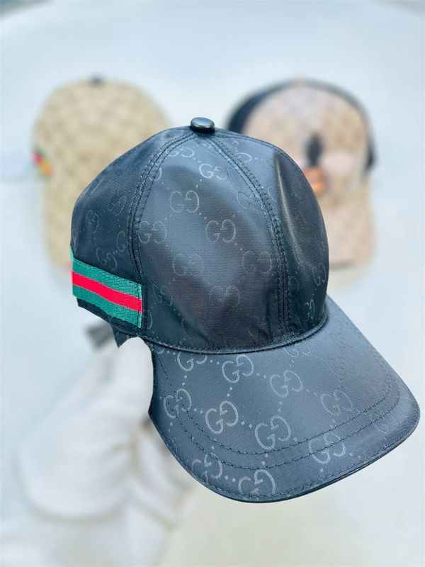 Gucci Black Original GG Canvas Baseball Cap For Men's