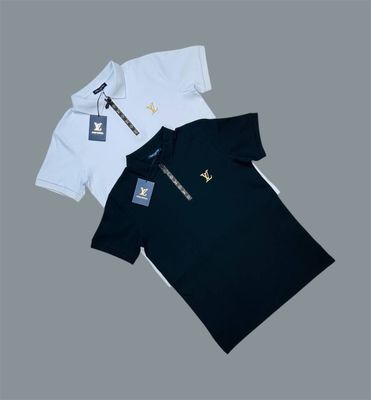 Louis Vuitton Zip Logo Printed Polo Shirts For Men's in 2 Colors For Men's