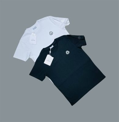 Moncler Crew Neck Logo Printed T-Shirts For Men's in 2 Colors