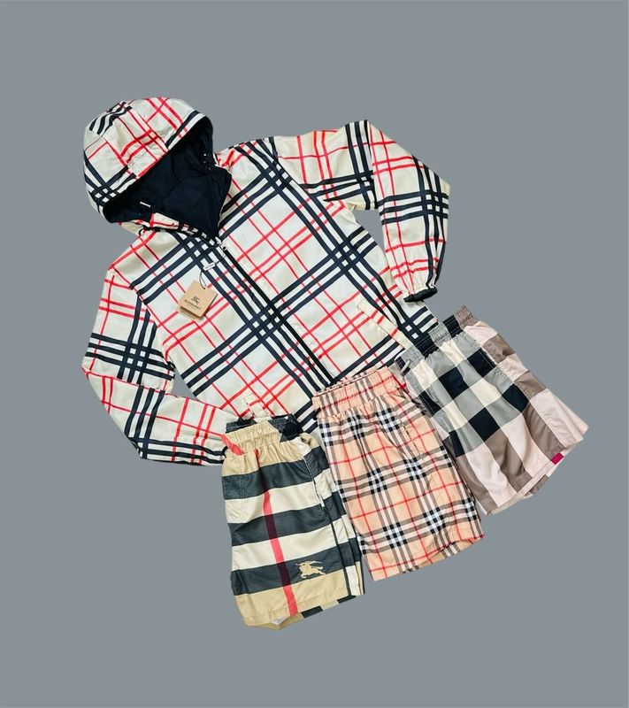 Burberry Vintage Check Panel Jackets & Shorts Sets Men's in Different Colors