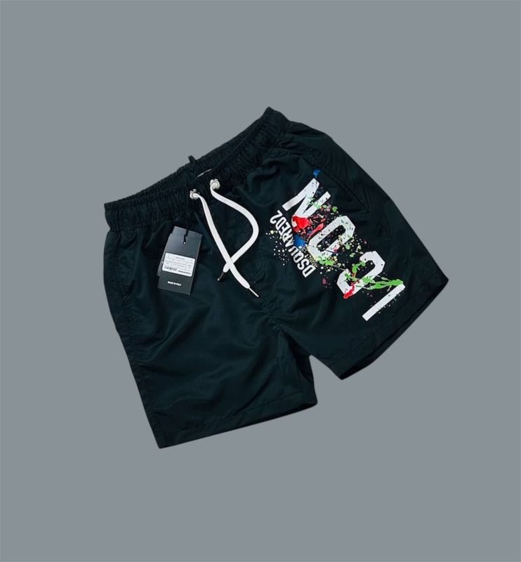 Dsquared2 Icon Designer Logo Letter Shorts For Men's in Black Color